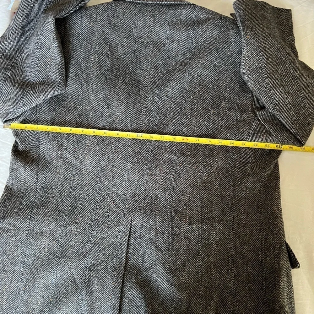 VINTAGE Tweed Jacket M Gray Barleycorn 100% Wool Donegal Blazer Sport Coat 43R - Picture 10 of 13